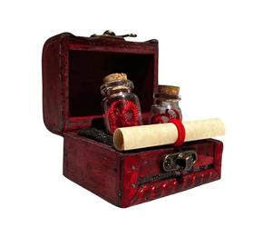 Conjunto De Pulseras Para Él Y Para Ella: Rojo Del Destino Con Pergamino De Leyenda En El Cofre Del Tesoro | Regalo Romántico Para Parejas Para Aniversario, Boda, Día De San Valentín, Novio, Novi