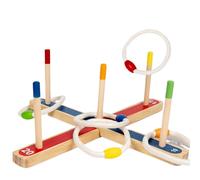 Conjunto de Quoits - 1 Juego De Lanzar Anillos De Madera | Juguete De Lanzar Para Niños De 3 Años Y Más, Mejora El Equilibrio Y La Coordinación, Modos Dos Jugadores/Equipo