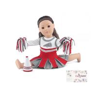 Conjunto de regalo con ropa y accesorios para mu ecas Emily Rose de 45 cm | Conjunto de animadora Scarlet and Grey de 45 cm. Incluye vestido, cam