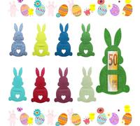 Conjunto de Regalos de Dinero de Pascua con 8 Adornos de Fieltro de Conejitos de Pascu Embalaje de Regalo de Dinero para Pascua Divertida Decoración de Pascua(Multicolor)