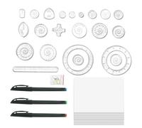 Conjunto de reglas de para dibujo, conjunto de reglas de plantilla - Herramienta de dibujo de regla geométrica,Juego de con patrón de graffiti para ayuda de educativo