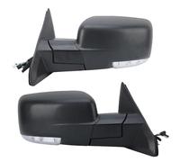 Conjunto De Retrovisor Lateral Puerta Coche Plegable Eléctricamente Con Doble Luz Y Calefacción Para Dodge Para Ram 1500 2500 3500 2013-2018 BLNETU(BLACK 1 pair)