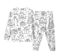 Conjunto de Ropa de casa para niños Pintado a Mano para Colorear, Conjuntos de Pijamas para niños y niñas con los Que Pueden Jugar y vestirse Invierno Adolescente Pijamas Mujer Invierno Grandes