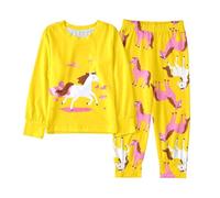 Conjunto de Ropa de Dormir de Invierno para niñas, Pijama de Manga Larga con Estampado de Caballo de Animados, Ropa de Estar cómoda para niños, Conjunto de Entero Hombre Animales