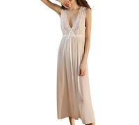 Conjunto de ropa de dormir suave para mujer, de malla, seductora, larga, de hada pura, deseo, picante, para el hogar y relajarse, blanco, L