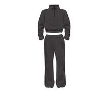 Conjunto de ropa de entrevista para mujer, pantalones protectores de pies, cuello alto, manga larga, color sólido, contraste, conjunto deportivo, chaleco a cuadros, gris, L