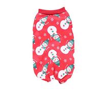 Conjunto de ropa de Navidad para perro, lindo muñeco de nieve de Papá Noel, trajes cálidos para perros con pajarita, ropa para mascotas fácil de llevar y limpiar, para fiestas de Navidad y uso diario