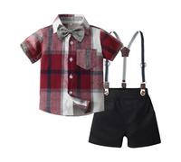 Conjunto de Ropa de Niño - Cuello Redondo Conjuntos Pantalones y Camisetas Bebé Niño Verano Conjunto Traje de Bautizo Cintura Elástica Conjunto Ropa de 2 a 7 Años