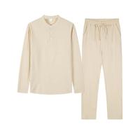 Conjunto de ropa de salón de 2 piezas para hombre, traje de jogging, camiseta de manga larga y pantalones de chándal con cordón, tren de dos piezas, transpirable, deportivo, traje deportivo para el