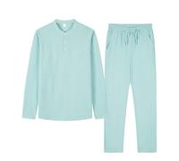 Conjunto de ropa de salón de 2 piezas para hombre, traje de jogging, camiseta de manga larga y pantalones de chándal con cordón, tren de dos piezas, transpirable, deportivo, traje deportivo para el