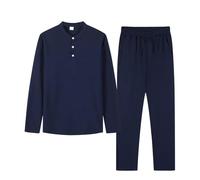 Conjunto de ropa de salón de 2 piezas para hombre, traje de jogging, camiseta de manga larga y pantalones de chándal con cordón, tren de dos piezas, transpirable, deportivo, traje deportivo para el