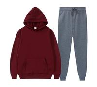 Conjunto de ropa deportiva para correr para hombre, conjunto de chándal para hombre, mujer, primavera, otoño, invierno, cálido, color sólido, ropa deportiva, 2 juegos de ropa deportiva de color sólido