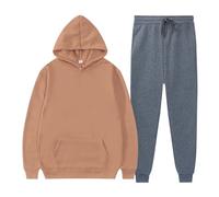 Conjunto de ropa deportiva para correr para hombre, conjunto de chándal para hombre, mujer, primavera, otoño, invierno, cálido, color sólido, ropa deportiva, 2 juegos de ropa deportiva de color sólido