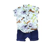 Conjunto de Ropa Infantil para bebé My First Cumpleaños Algodón Lino Camisa Chaleco Tirantes Pantalones Cortos Conjuntos Primavera, otoño