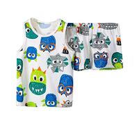 Conjunto de Ropa Infantil para bebé Trajes a Juego Hermanos Cintura Elástica Traje Camiseta Chaleco Jeans Shorts 2Pcs Conjuntos Primavera Verano
