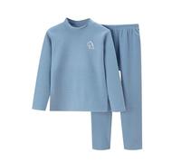 Conjunto de ropa interior cálida para niños de otoño e invierno, ropa de de terciopelo con cuello simulado de manga larga para niños grandes Talla M Albornoz Toalla Hombre Ducha