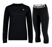 Conjunto de ropa interior de esquí Mons Royale Cascade/Yotei, mujer, negro