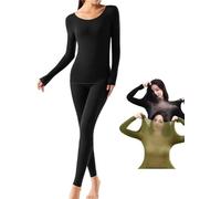 Conjunto de ropa interior hialurónica ultrafina, conjunto de ropa interior térmica superior e inferior que mantiene el calor y alivia la sequedad de la piel, ropa térmica invisible para el cuidado de