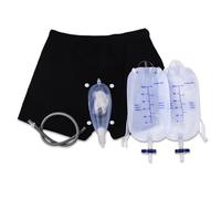 Conjunto de ropa interior para incontinencia masculina a prueba de fugas urinario desmontable y portátil con bolsa de orina para pierna y catéter recolector de orina de silicona L