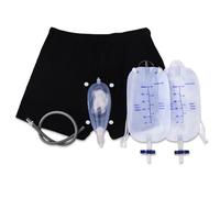 Conjunto de ropa interior para incontinencia masculina a prueba de fugas urinario portátil desmontable con bolsa de orina para pierna y catéter recolector de orina de silicona talla M