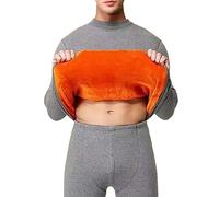Conjunto de ropa interior térmica de cuello alto para hombre y mujer, pantalones Qiu Jie Qiu gruesos y acolchados en un conjunto de dos camisas de doble puño para personas mayores, gris, XXXL