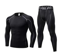 Conjunto de ropa interior térmica para hombre, camiseta de cuerpo y pantalón bajo de invierno, esquí, montaña, ciclismo o moto Ligne Verte XL