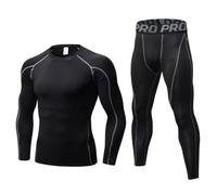Conjunto de ropa interior térmica para hombre, camiseta de cuerpo y pantalón bajo de invierno, esquí, montaña, ciclismo o moto Ligne Verte XL