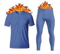 Conjunto de ropa interior térmica para hombre, capa base - Camiseta de manga corta/Chaleco/Top y calzoncillos largos para hombre, ropa interior ultra suave y cálida, calentador corporal para hombre