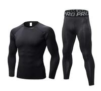 Conjunto de ropa interior térmica para hombre, pantalones largos para hombre, capa base de compresión, parte superior e inferior, traje de compresión cálido para invierno, para entrenamiento, esquí