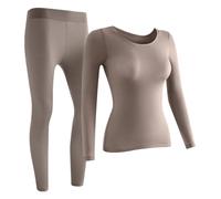 Conjunto de ropa interior térmica para mujer - Ropa suave sin elástico | Conjuntos De Ropa Interior Larga para Mujer - Uso Diario Interior Exterior Casa Viaje Oficina Invierno, gris, L