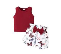 Conjunto de Ropa Niña Cortos Casual 2 Piezas espectáculo Danza del Vientre Camisa Top Blusa Y Pantalones Traje Verano Calle para niños 1 a 6 años