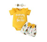 Conjunto de Ropa Niña Hip Hop para Niñas Cuello Redondo y Botones Camiseta sin Mangas Pantalones Sueltos Gasa Fruncido Cortos Manga Corta niños 1 a 6 años