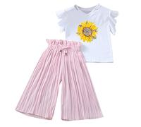 Conjunto de Ropa Niña Traje algodón espectáculo Danza del Vientre Camisa Top Blusa Y Pantalones Streetwear Moderno 2 Piezas Chándal 6-13 Años