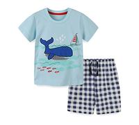 Conjunto de ropa para bebé de 1 año, camiseta de manga corta para la playa, pantalones cortos, ropa de 2 a 7, equipamiento inicial recién nacido, azul, 4 años
