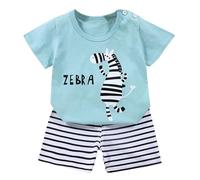 Conjunto de Ropa para Bebé y Niño, Pack 6 Piezas 3 Juegos, Camiseta y Pantalones Cortos de Algodón Puro, con Broche de Hombro para bebé y sin Broche para niño, Tallas 50-130, 3 Meses a 7 Años