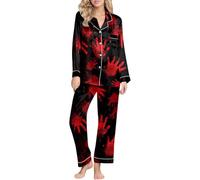 Conjunto de ropa para mujer, pijama estampado humorístico, para mujer, camiseta de manga larga y pantalones cómodos, ideal para una velada cómoda, Le Noir, M