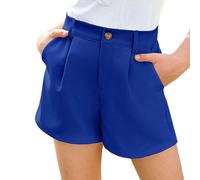 Conjunto de ropa para niña, pantalones cortos de verano casuales para niñas, pantalones elásticos de color sólido para niños, ropa de juego cómoda, ropa para todos los días, 5 a 14 años (azul, 13-14