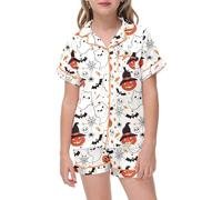 Conjunto de Ropa para niñas, Informal, con Cuello Redondo, Estampado, Top y pantalón, niñas 3 a 13 años, Suave, cómodo Uso Diario, Primavera, Verano otoño. Trajes Negros