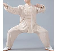 Conjunto de ropa unisex de Tai Chi, traje de Kung Fu de lino de algodón para entrenamiento, yoga y meditación, ajuste holgado, traje de artes marciales, 006, XL