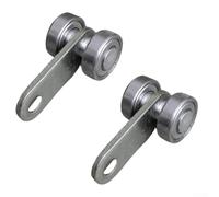 Conjunto de rueda de puerta corredera con rodamientos dobles para un rendimiento estable en sistemas de riel superior con canales de acero (2 piezas)