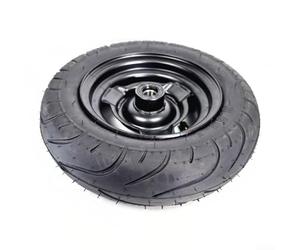 Conjunto de rueda sin cámara 3.50-6 para cuatro para ruedas, neumático de goma de alto agarre con núcleo de acero al carbono resistente (3.50-6 delantero)