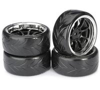 Conjunto De Ruedas Absima Drift LP "9 Rayos / Perfil A" Negro/Cromo 1:10