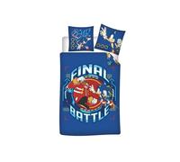 Conjunto de Sábanas para Niños - Sonic - Batalla Final - 100% Algodón - Funda 140x200 cm - Funda de Almohada 65x65 cm