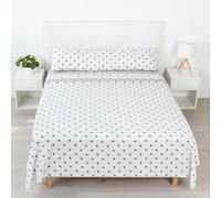 Conjunto de Sábanas Térmicas Pirineo 3 Piezas para Invierno - Microfibra Cepillada Premium, Incluye Sábana Bajera Ajustable, Encimera y Funda de Almohada - Color Circulo Gris, Cama de 150 x 190cm