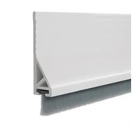 Conjunto de sello de cepillo de puerta para huecos de umbral estrechos y anchos, ajuste personalizable para superficies irregulares que garantiza la formación continua de barrera de aire (blanco)