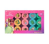 Disney Juego de sellos Princess de 15 piezas, sello infantil con Rapunzel, Vaiana y Tiana, juego de manualidades para niñas a partir de 3 años, juguete creativo para cumpleaños infantiles y obsequios