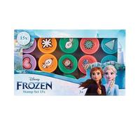 Conjunto de sellos Frozen 15 x Elsa y Anna, juguete para niños a partir de 3 años, conjunto de sellos Frozen, set de manualidades para niñas, set creativo de Disney Frozen para fiestas de cumpleaños y