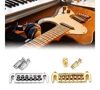 Conjunto de sillín de puente envolvente cromado con rodillos para guitarra eléctrica LP, piezas de repuesto para puente envolvente