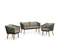 Conjunto de sofá de 2 plazas y 2 sillones de cuerda Inti