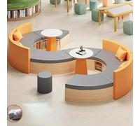 Conjunto de sofá y mesa de centro con librería, sofás con tarjetero, tela resistente a arañazos y resistente al desgaste, ideal for sala de estar infantil, clases de tutoría de jardín de infancia.(G)